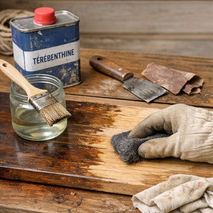 Enlever un vernis bois avec la térébenthine : méthode simple